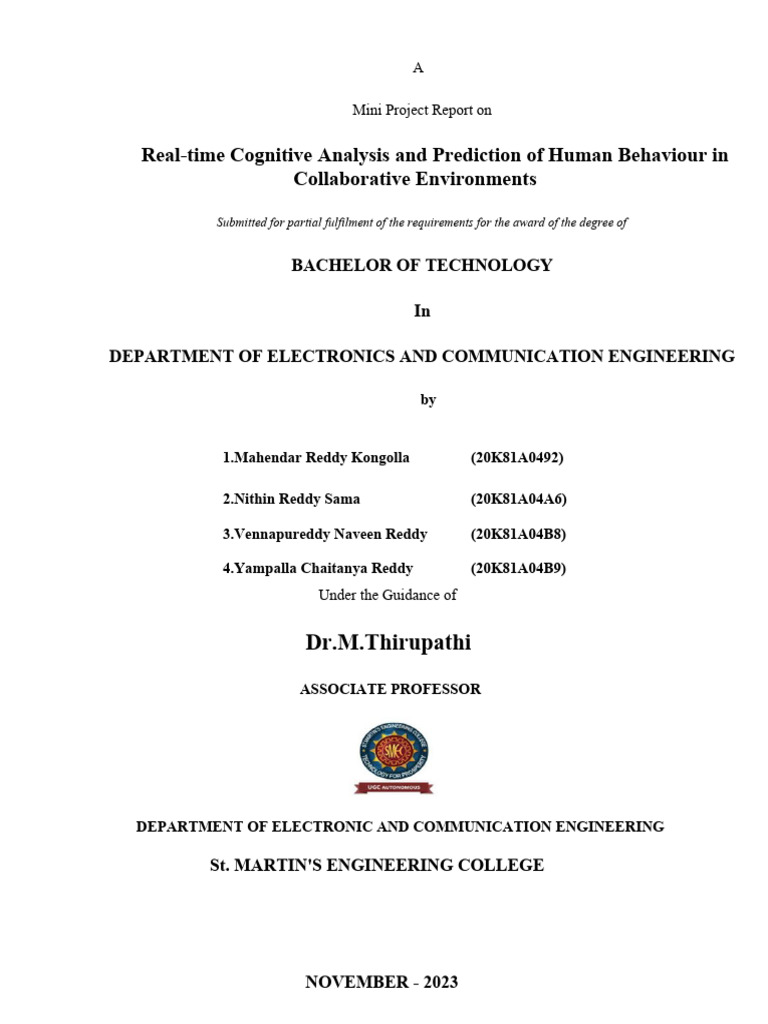 Real-time Cognitive Analysis Project | PDF | Machine Learning | Deep ...