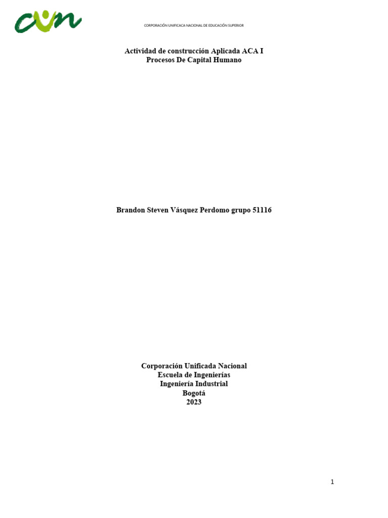 Aca 1 Procesos De Capital Humano Pdf Capital Economía Capital