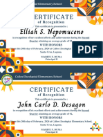Blue Yellow Geometric Modern Certificate of Participation Certificate