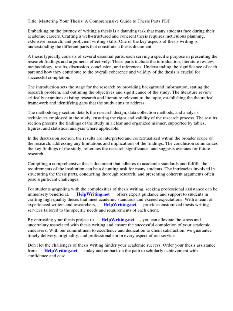 Thesis Parts Pdf Pdf