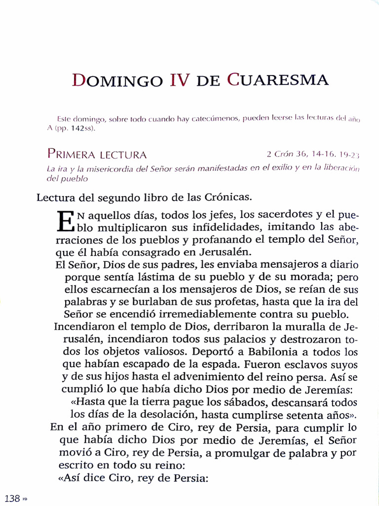 Lecturas Domingo IV de Cuaresma PDF