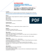 Elementos de Presentación Tesis Dirigda - Trabajo Dirigido