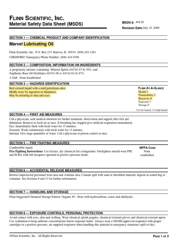 Lubricating Oil PDF Firefighter Chemistry