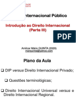 DIP, Direito Internacional Privado, Direito Internacional Universal e Direito Internacional Regional (2020)