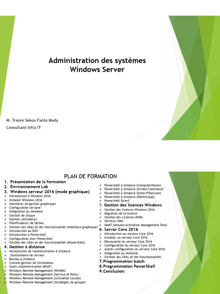 Formation Administration Windows Server 2016 | PDF | Microsoft Windows ...