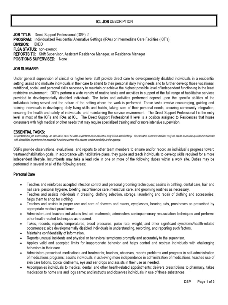 Direct Support Professional | PDF | Developmental Disabilities ...