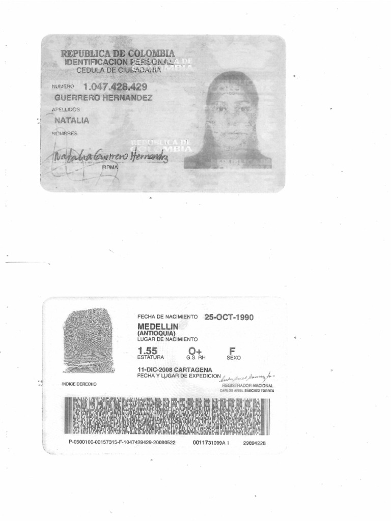 Copia de Cedula Ampliada - Natalia Guerrero | PDF