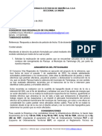 Respuesta Derecho de Peticion Consorcio Vias Regionales de Colombia