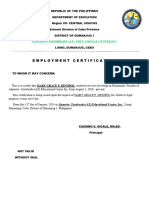 Employment Certification: Alpuerto-Zozobrado (Az) Educational Center Inc
