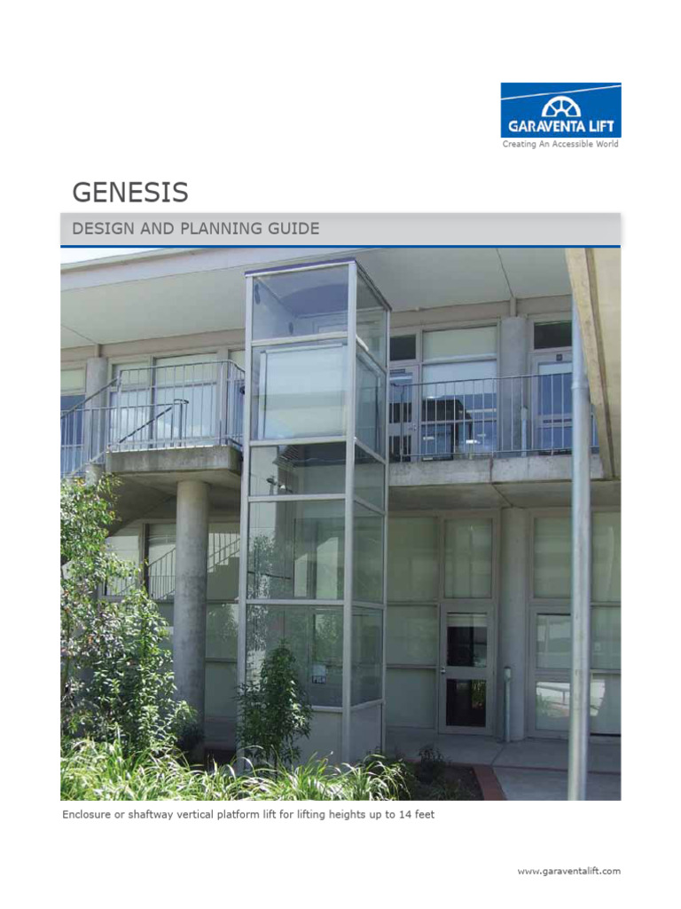 Genesis Vertical Lift Planning Guide PDF Elevator Door