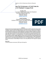 Factors Affecting The Performance of Cold Chain For Export of Thailand's Longan Fruit