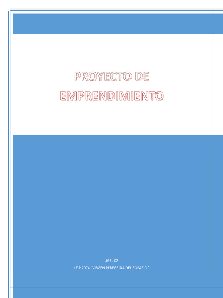 Proyecto de Emprendimiento Infantil | PDF | Facebook | Internet