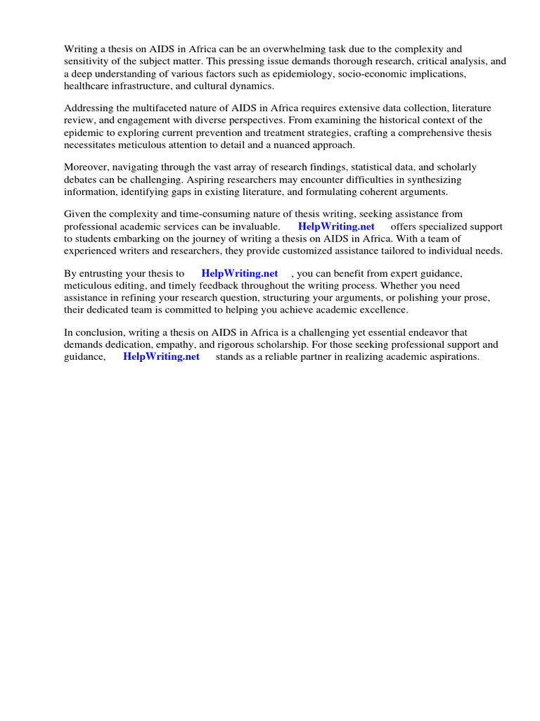 Thesis on aids in africa pdf hiv aids sexually transmitted infection