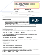 Biology (10) Question Paper Nidtem