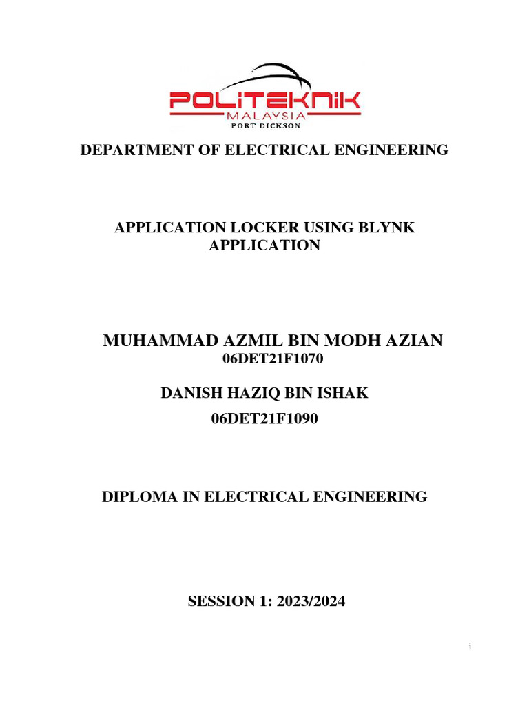 Example of Final Year Project Report | PDF | Internet Of Things ...