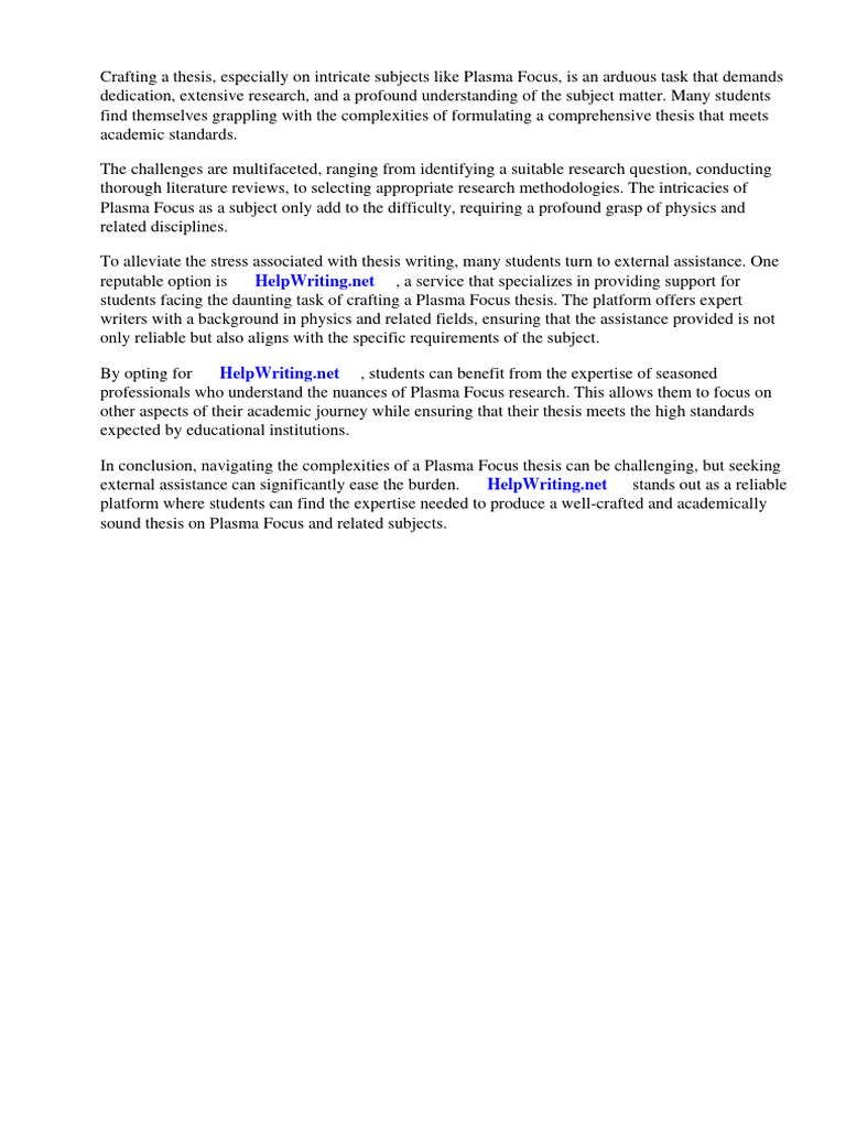 Plasma focus thesis pdf plasma physics engineering