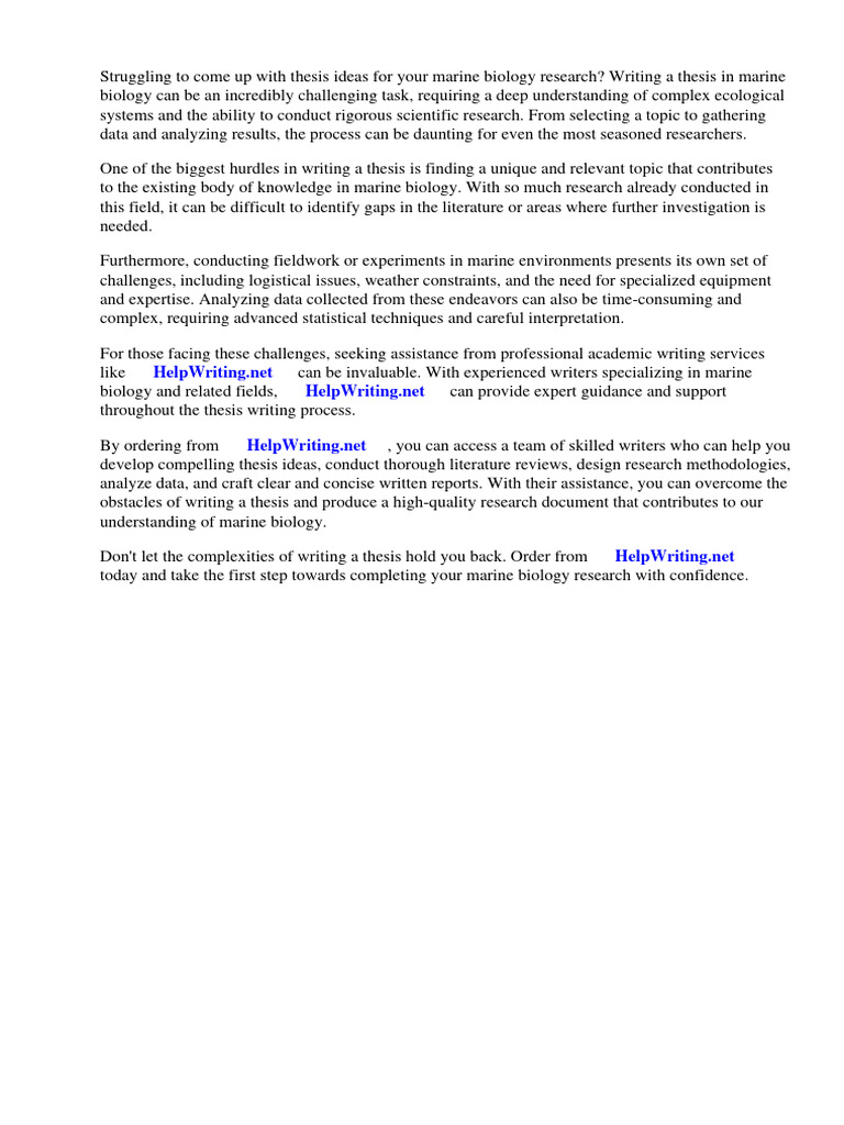 Thesis ideas for marine biology pdf marine biology oceans