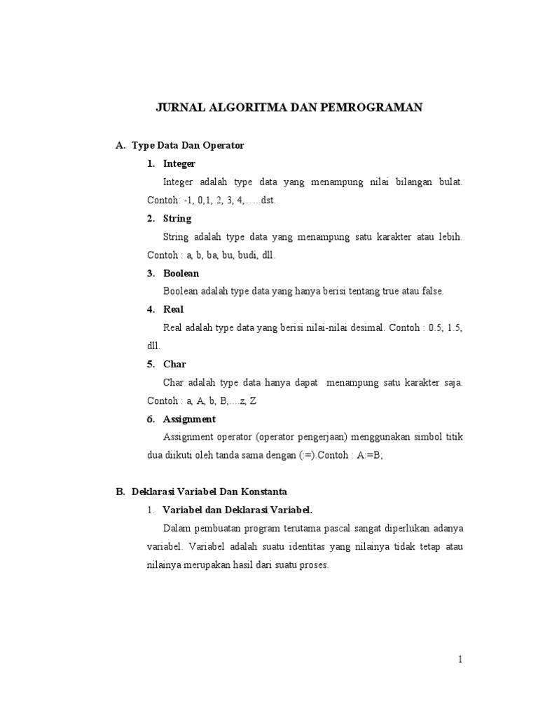 Jurnal Algoritma Dan Pemrograman | PDF