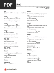 Gratitude (Live) (Brandon Lake) Chord Chart - G - 2 Column Layout