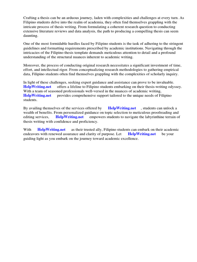 Filipino Thesis Template | PDF | Tagalog Language