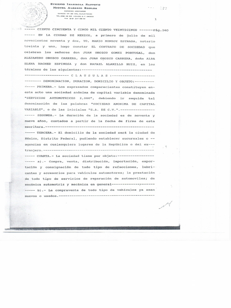 Acta Const Sa2000 Con RPP | PDF