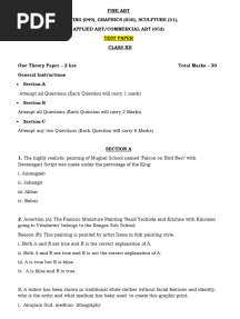 Test Paper Class 12 Fine Art