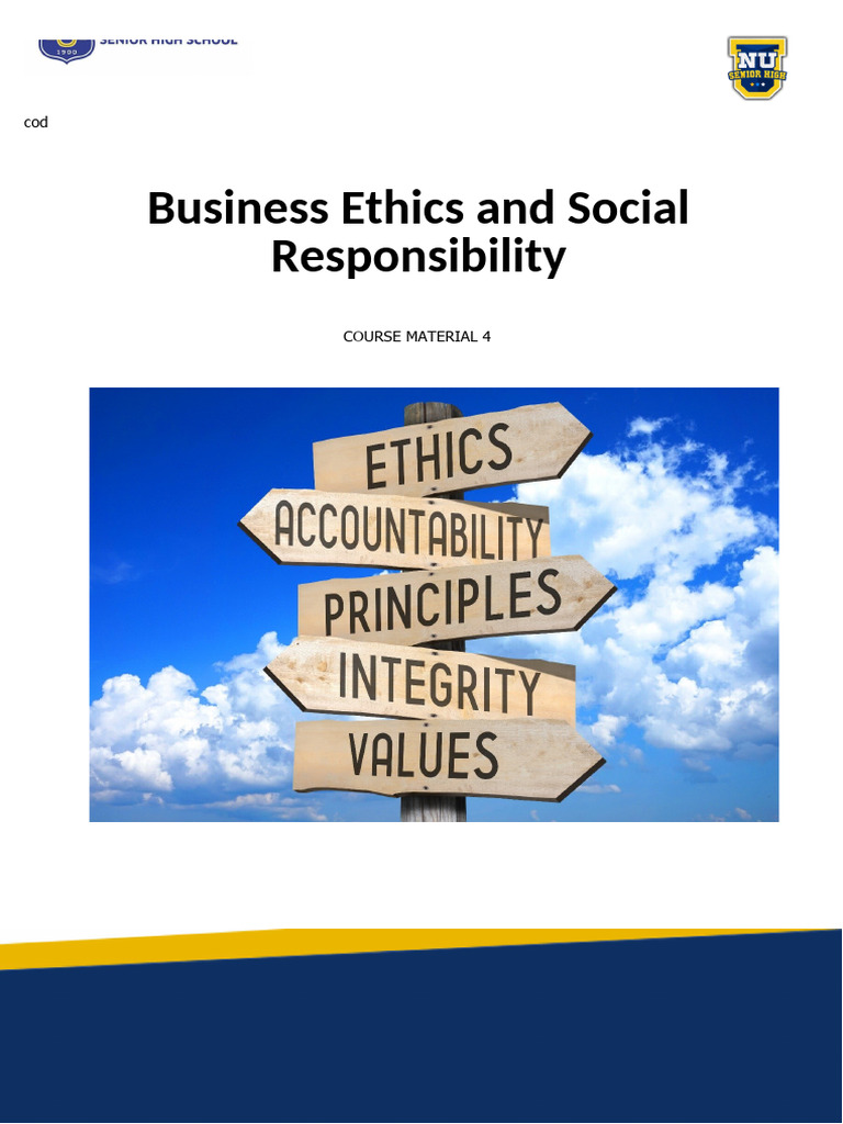 Week 4 - Business Ethics and Social Responsibility | PDF | Business ...
