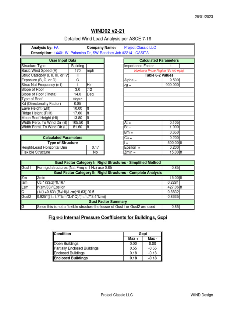 WIND02 v2-21: Detailed Wind Load Analysis Per ASCE 7-16 | PDF ...