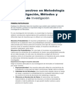 Foro 6 Muestreo en Metodología de Investigación, Métodos y Técnicas de Investigación