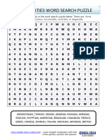 Nationalities Vocabulary Word Search Puzzle Worksheet