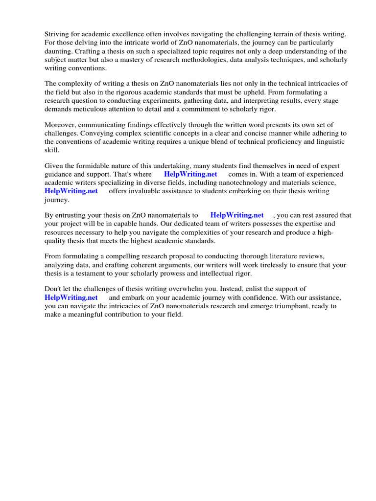 Thesis On Zno Nanomaterials PDF Zinc Oxide Nanoparticle