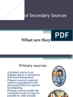 Primary and Secondary Sources