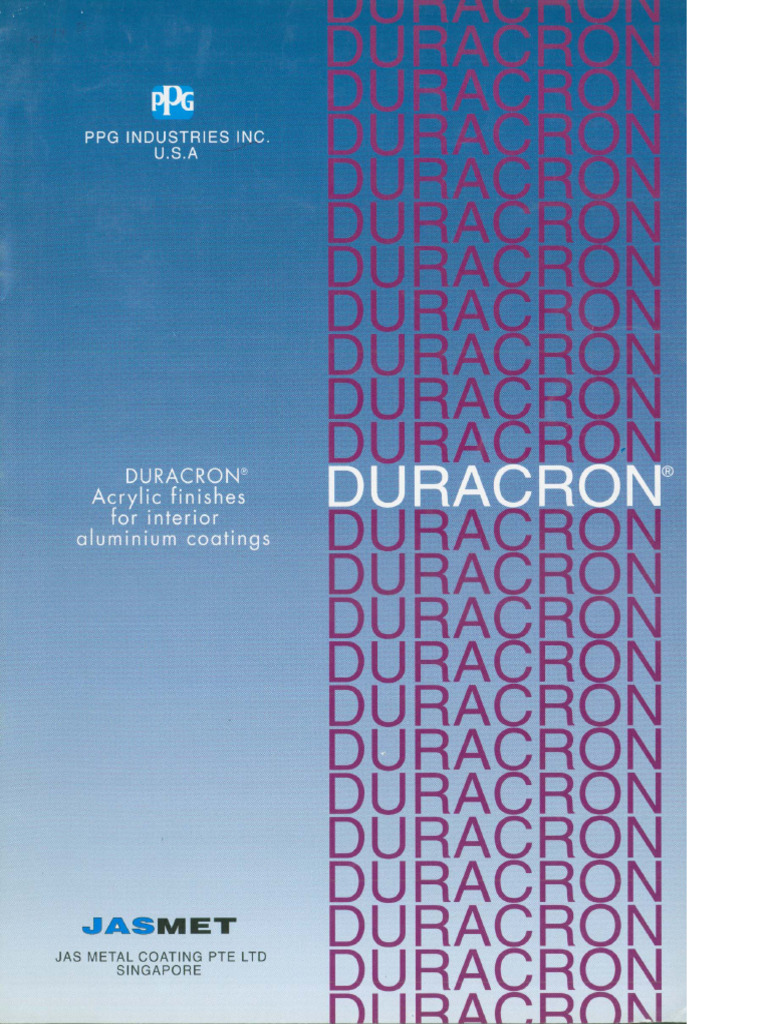 Duracron - Acrylic Finishes For Interior Aluminium Coatings (PPG) | PDF