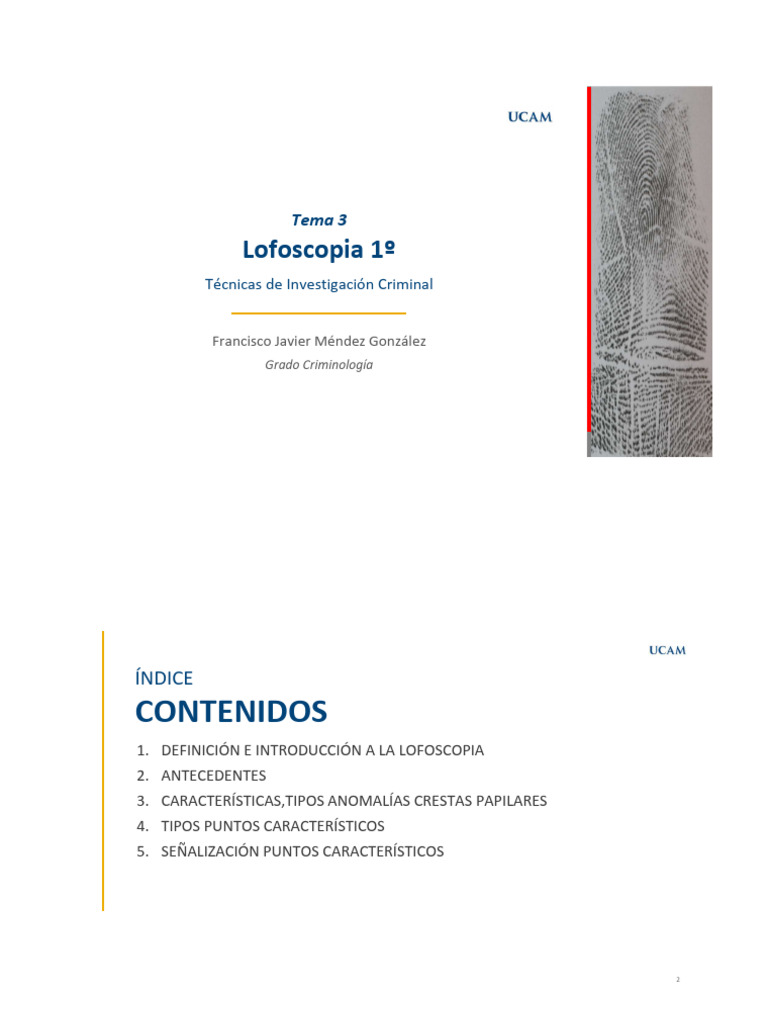 Introducción a la Lofoscopia Forense | PDF | Huella dactilar