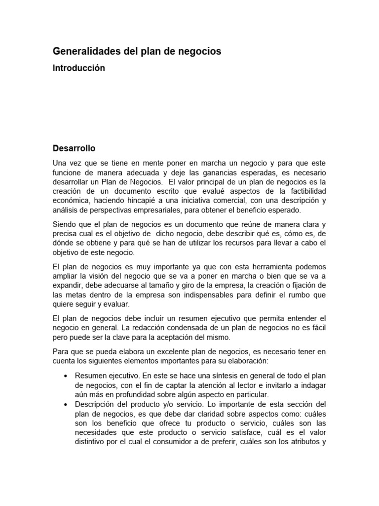 Guía Completa para un Plan de Negocios | PDF | Business | Producto ...