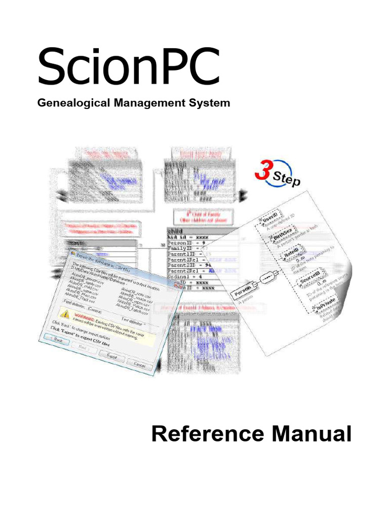 ScionPC Genealogy System Manual | PDF | Comma Separated Values | Software