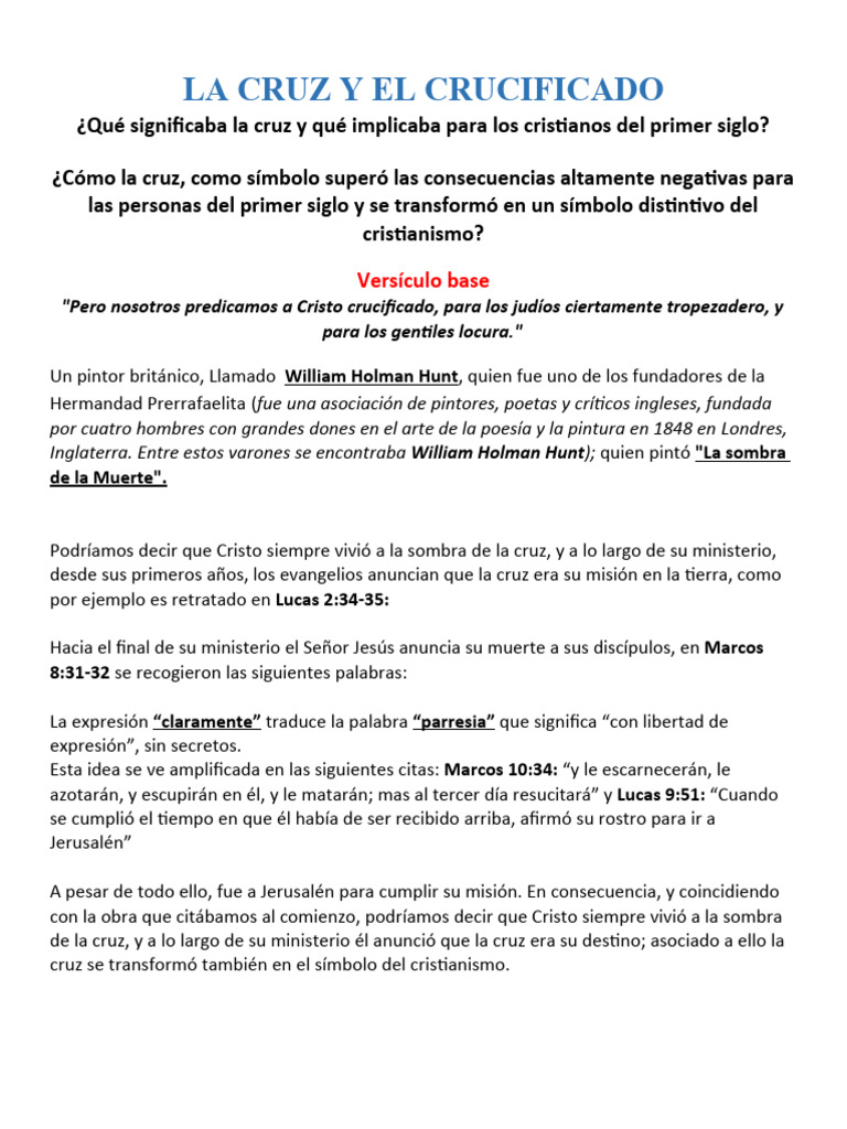 Enseñanza - La Cruz y El Crucificad | PDF | Crucifixion de jesus ...
