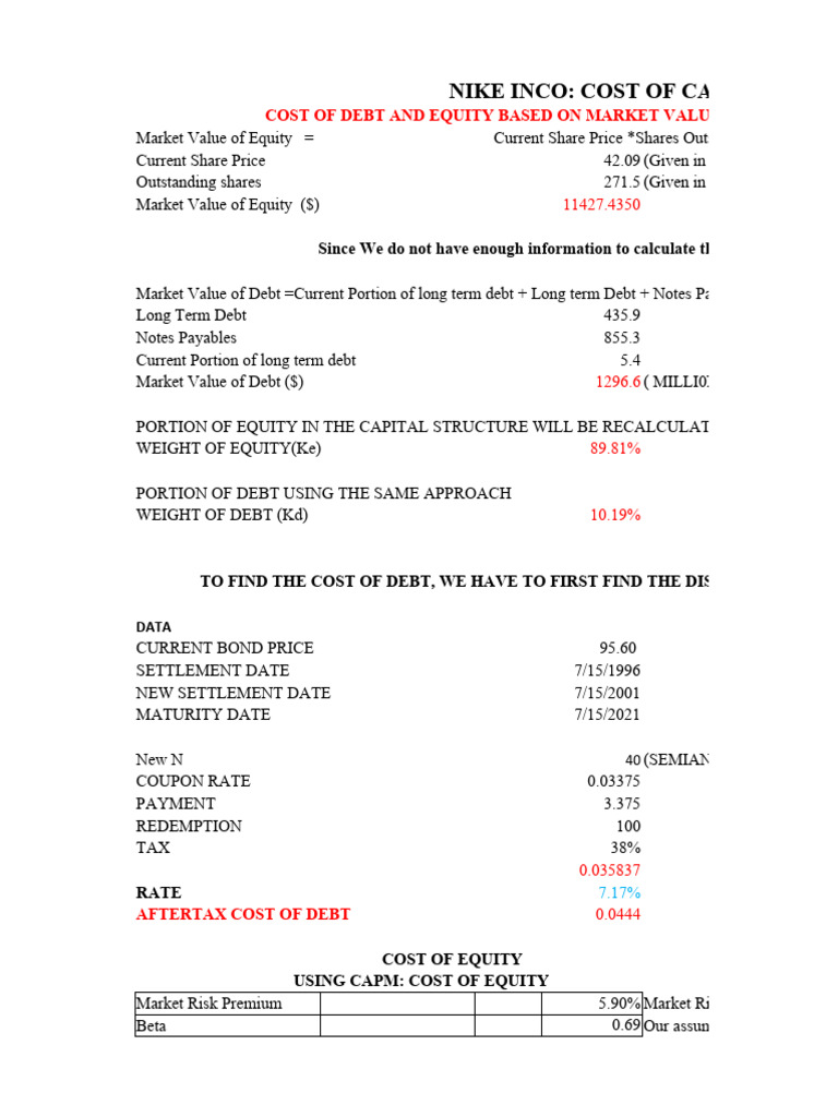 Nike Cost of Capital | PDF