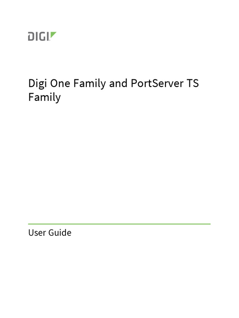 Digi One Family and Portserver Ts Family: User Guide | PDF | Port ...