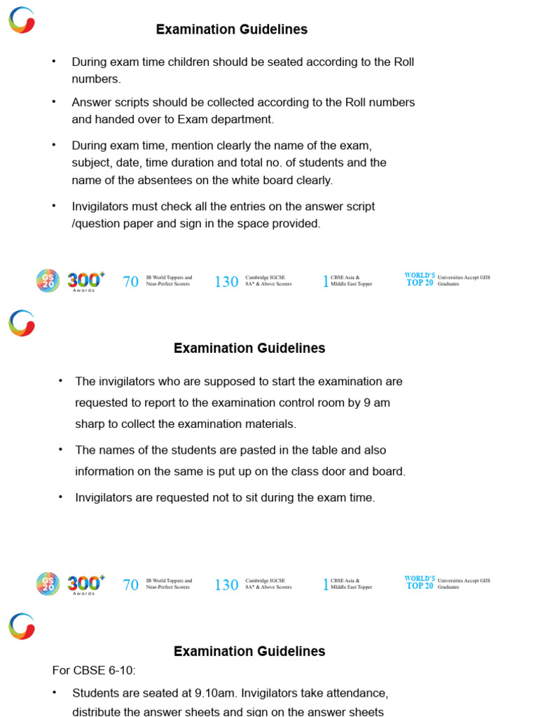 Examination Guidelines | PDF | Schools | Educational Assessment And ...