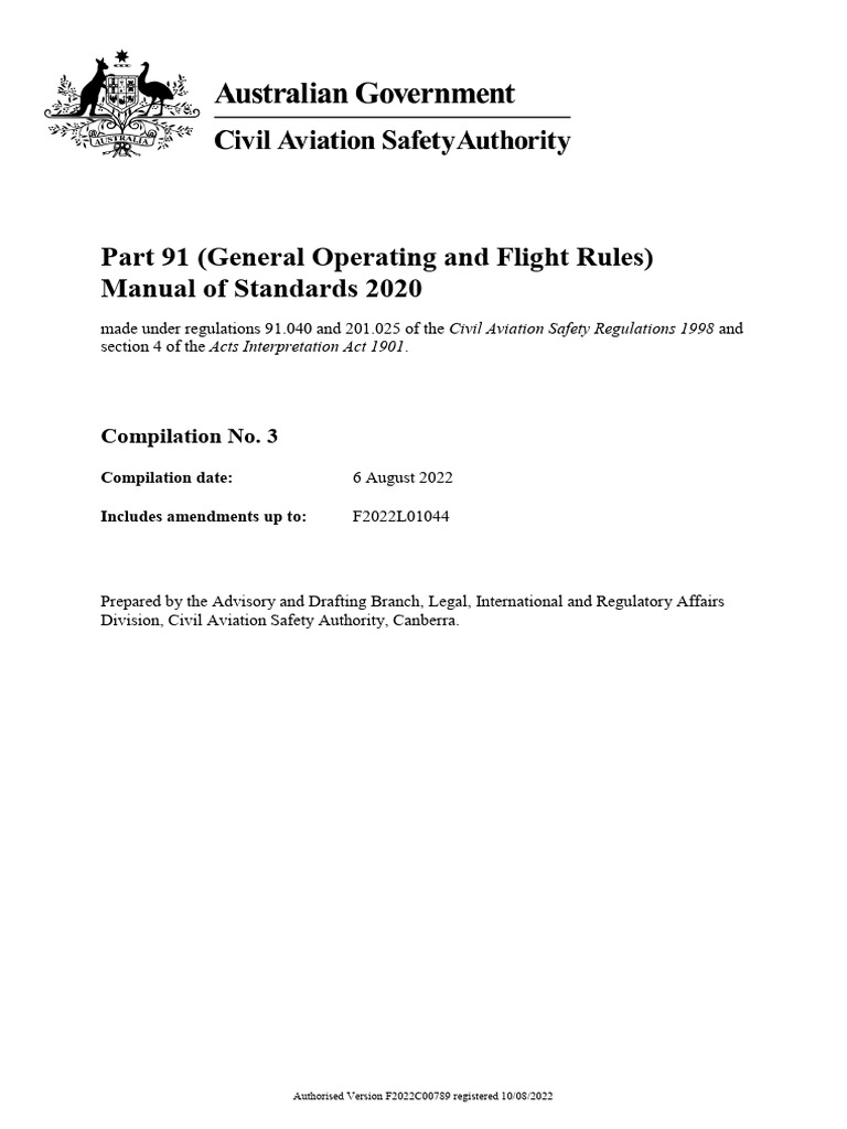 Part 91 Manual of Standards Overview | PDF | Instrument Flight Rules ...