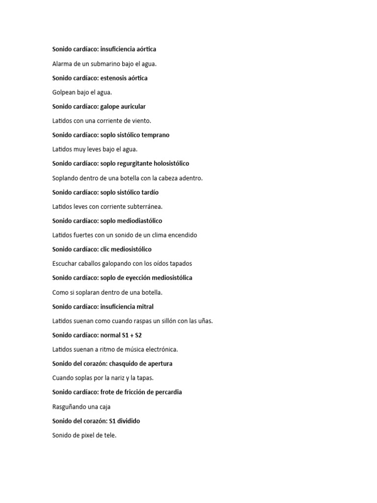 Sonidos Cardíacos Y Sus Características Pdf