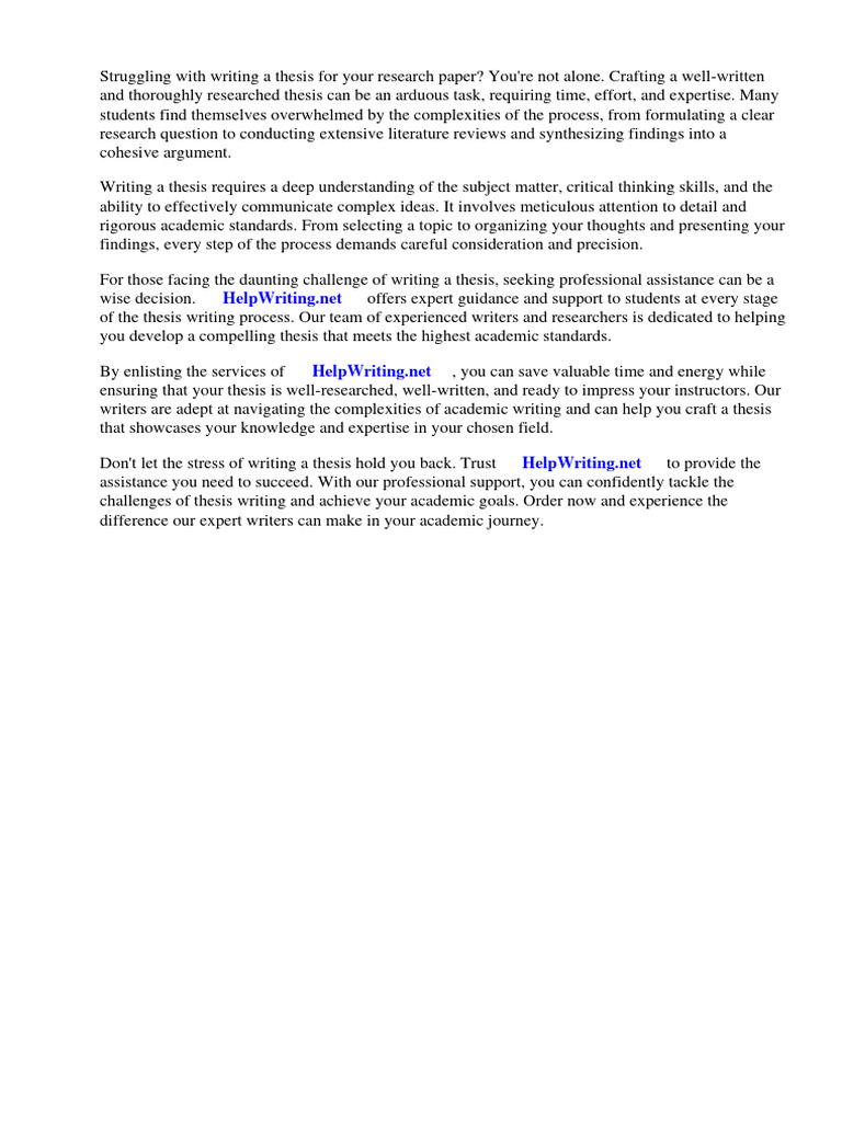 How To Write A Research Paper Thesis | PDF | Thesis | Methodology