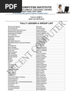 Tally Ledger and Group List