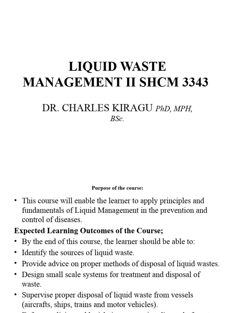 Liquid Waste Management Overview | PDF | Sewage Treatment | Flow ...