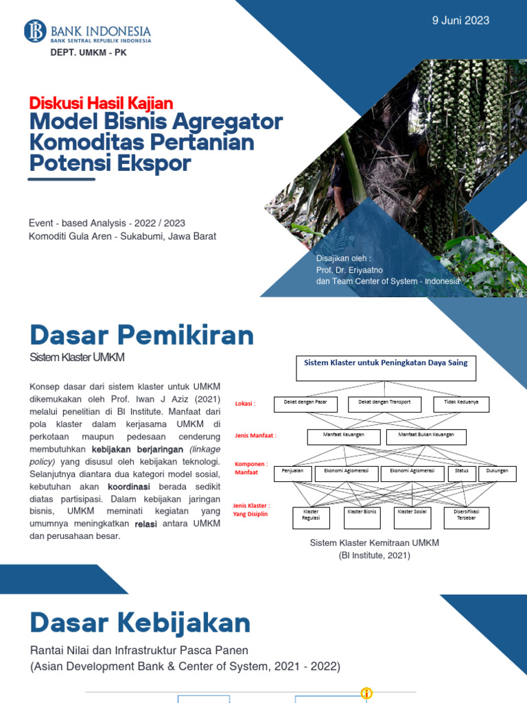 Model Bisnis Agregator UKM - Ekspor Dalam Pola Cluster Loop System | PDF