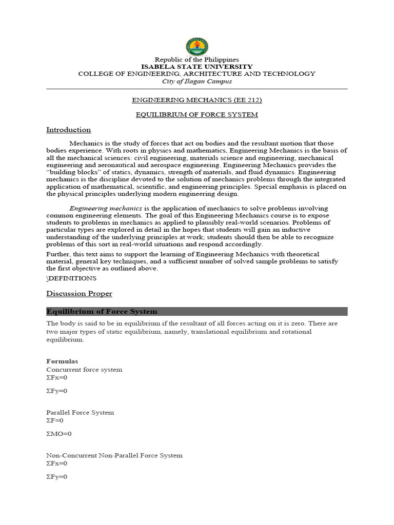 Emech Module 5 | PDF | Force | Engineering