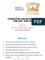 Sheet (1) Review On Digital Logic Circuits