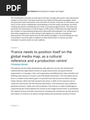 Reconceptualising Film Policies Book Abstracts Chapter by Chapter