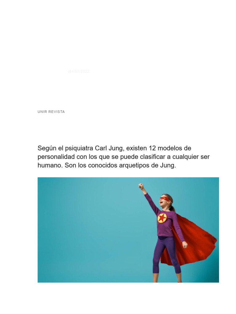 Los 12 arquetipos de personalidad de jung unir pdf carl jung